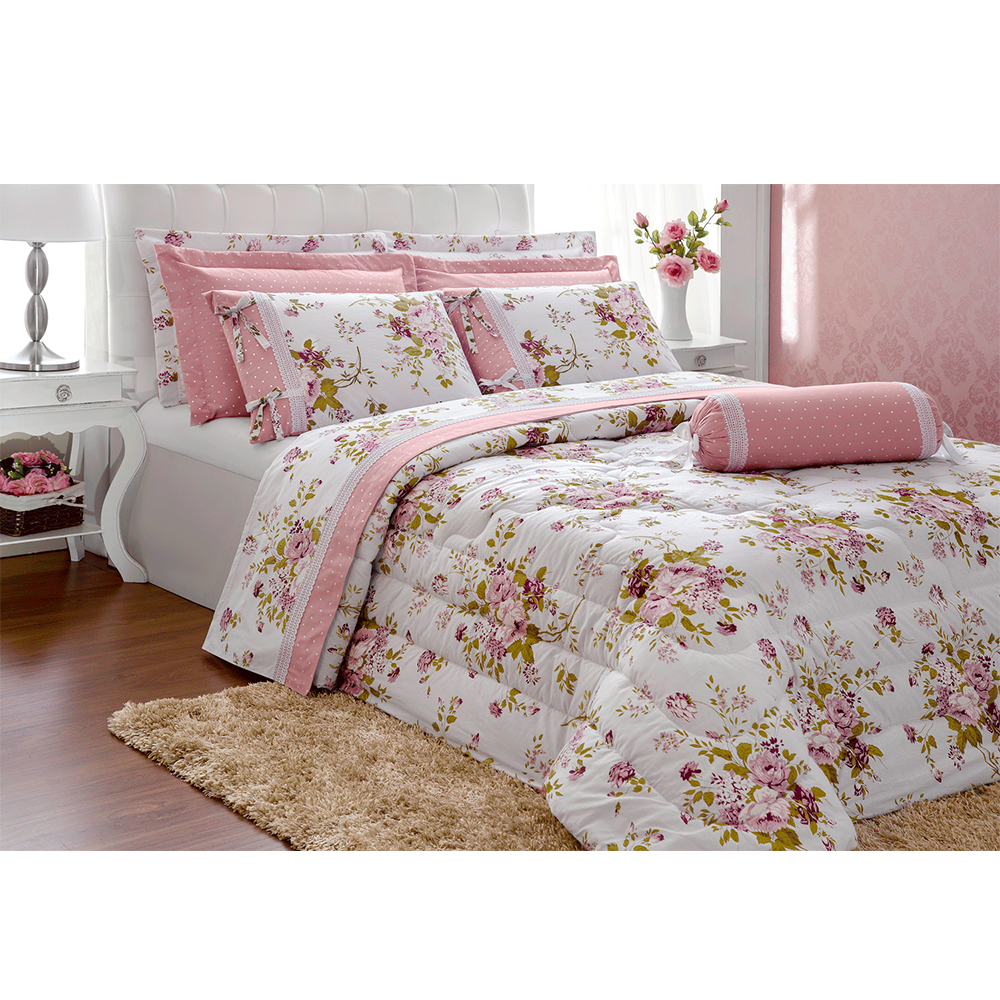 Jogo de Cama Queen 200 fios Passione Branco Casaborda 4 peças