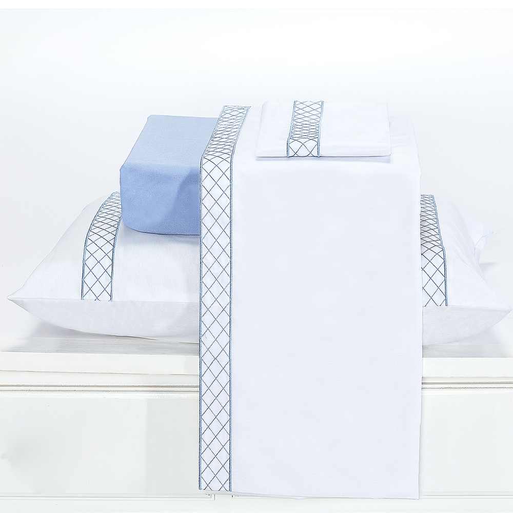 Jogo de Cama Queen Casualle Azul Casaborda 4 peças