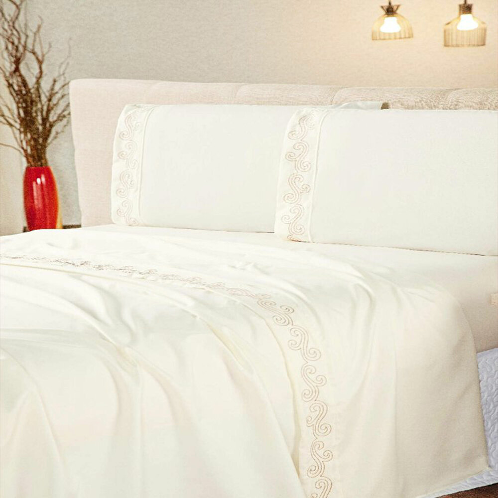 Jogo de Cama Queen Dublin Palha Casaborda 4 peças