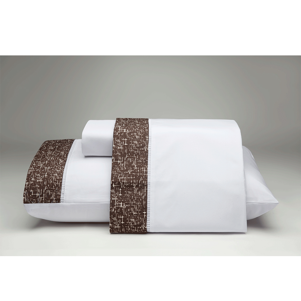 Jogo de Cama Solteiro 200 Fios City Branco Casaborda 3 peças