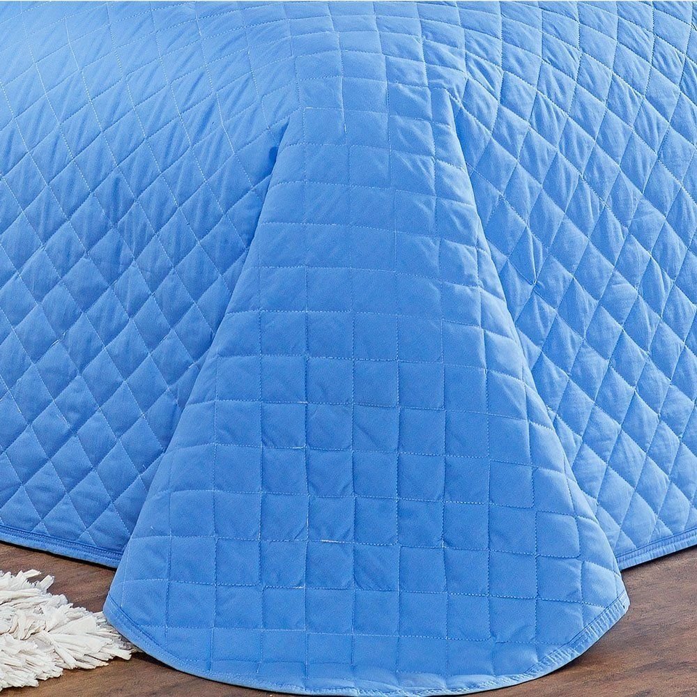 Kit Cobre Leito Queen Casualle Azul Casaborda 3 peças