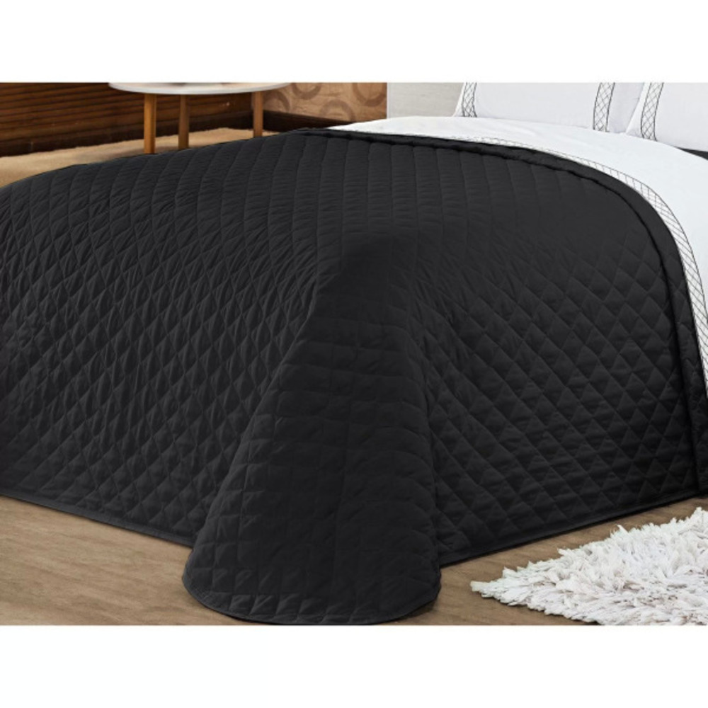 Kit Cobre Leito Queen Casualle Preto Casaborda 3 peças