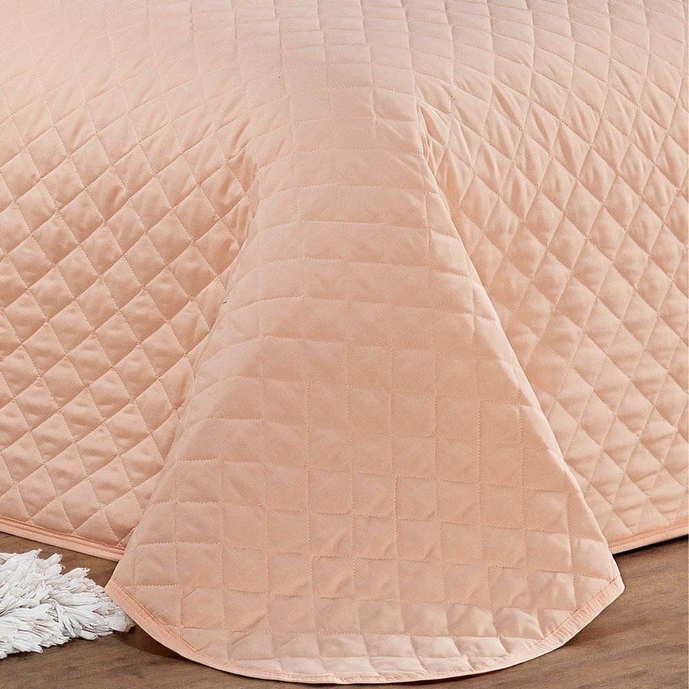 Kit Cobre Leito Queen Casualle Salmão Casaborda 3 peças