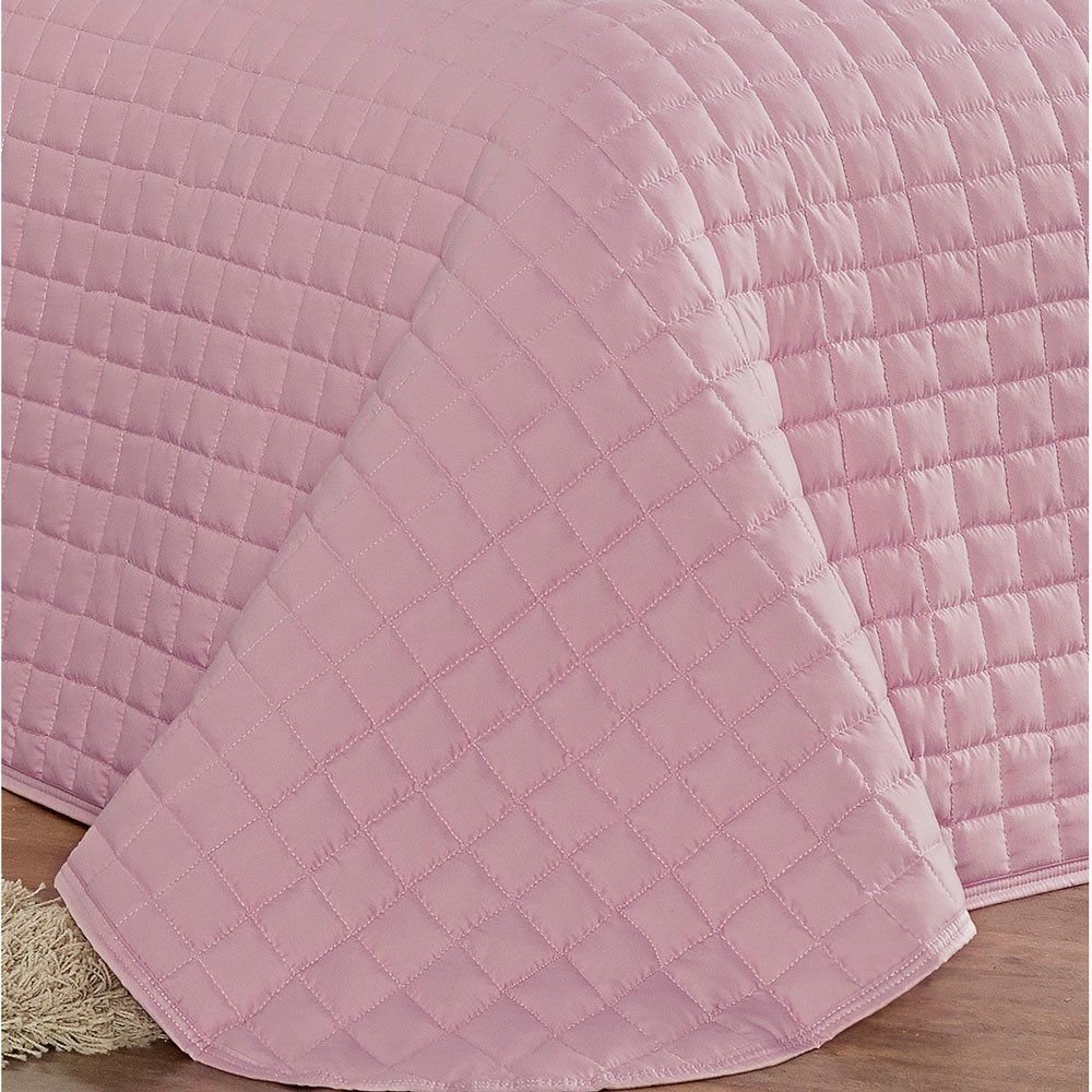 Kit Cobre Leito Queen Elegance Rosa Casaborda 5 peças