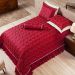 Kit Cobre Leito Queen Palazzi Tafetá Vermelho Casaborda 4 peças
