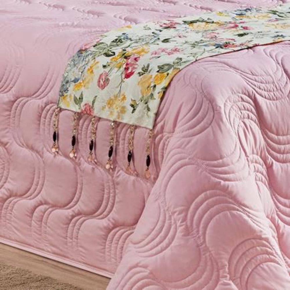 Kit Cobre Leito Queen Versatty Rosa Casaborda 6 peças