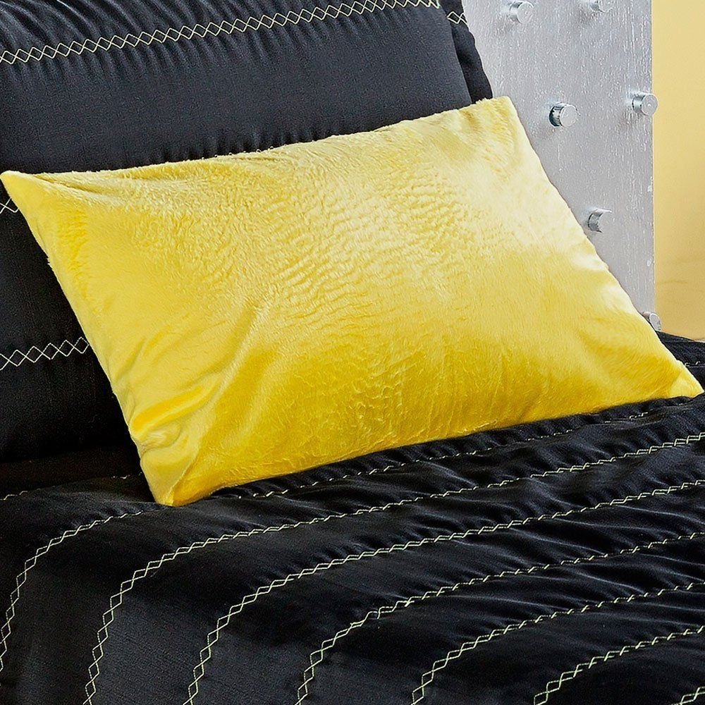 Kit Cobre Leito Solteiro Atualle Preto Casaborda 2 peças