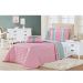 Kit Cobre Leito Solteiro Elegance Rosa Casaborda 4 peças