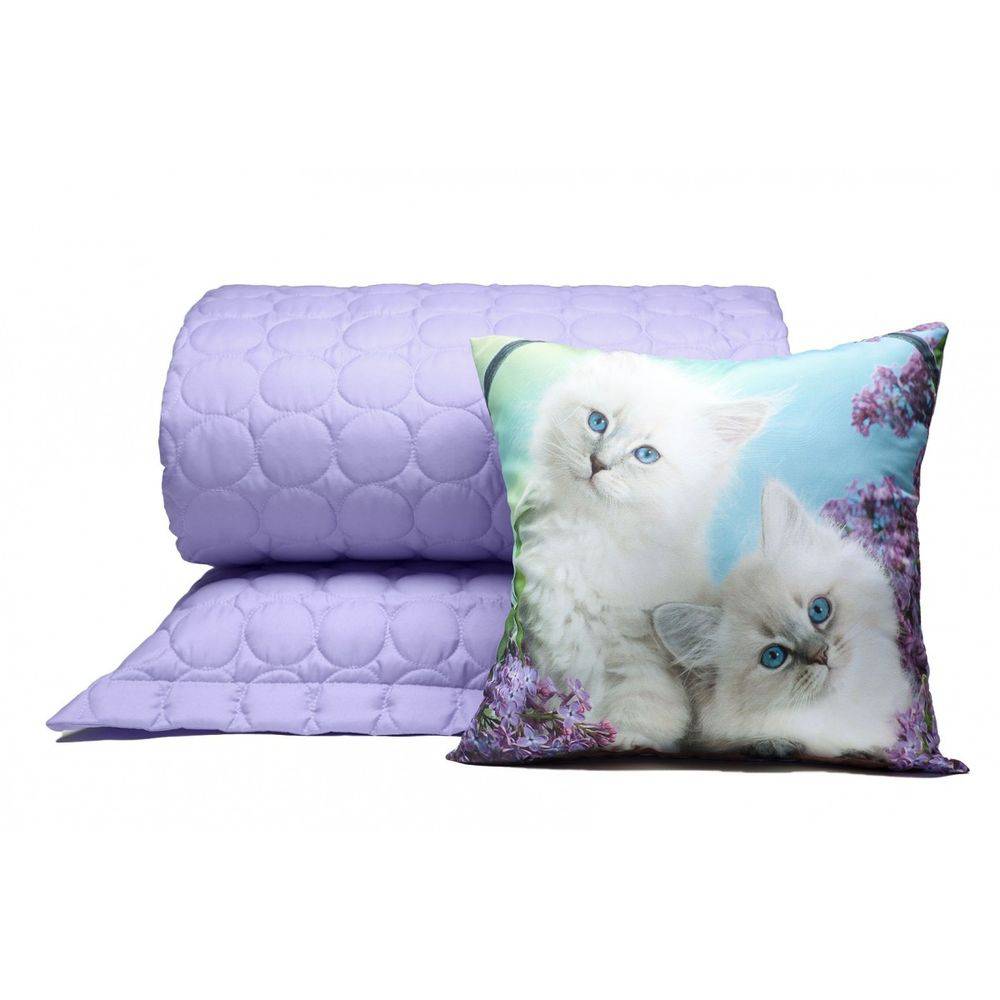 Kit Colcha Solteiro Marie Lilás Casaborda 4 peças