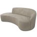 Sofá Curvo 02 Lugares 150cm Braço Esquerdo Eron Suede Camurça Bege - CasaePoltrona