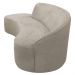 Sofá Curvo 02 Lugares 150cm Braço Esquerdo Eron Suede Camurça Bege - CasaePoltrona