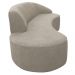 Sofá Curvo 02 Lugares 150cm Braço Esquerdo Eron Suede Camurça Bege - CasaePoltrona