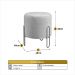 Conjunto - 2 Puffs Banqueta Mali Luxo Base Metálica Bronze