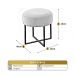 Conjunto - 2 Puffs Banqueta Otávio Base Metálica Preta Luxo