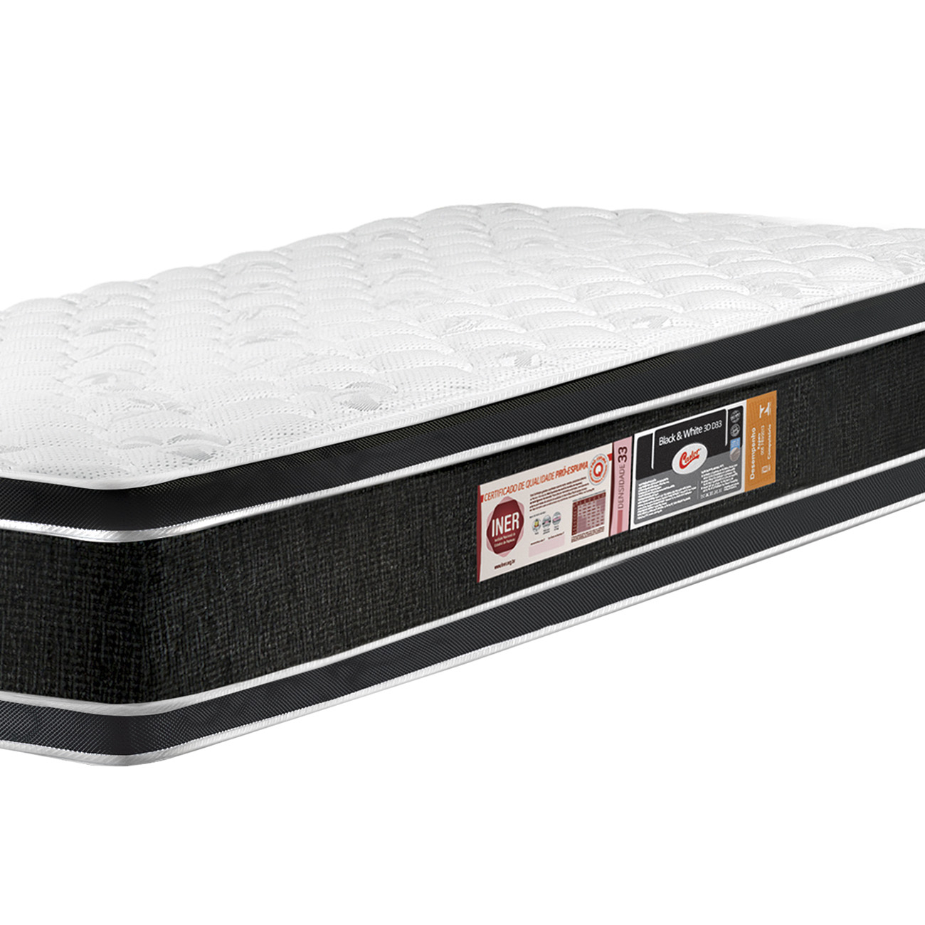 Colchão Solteiro Double Face Black &amp; White Air D33 88x188x27cm - Castor