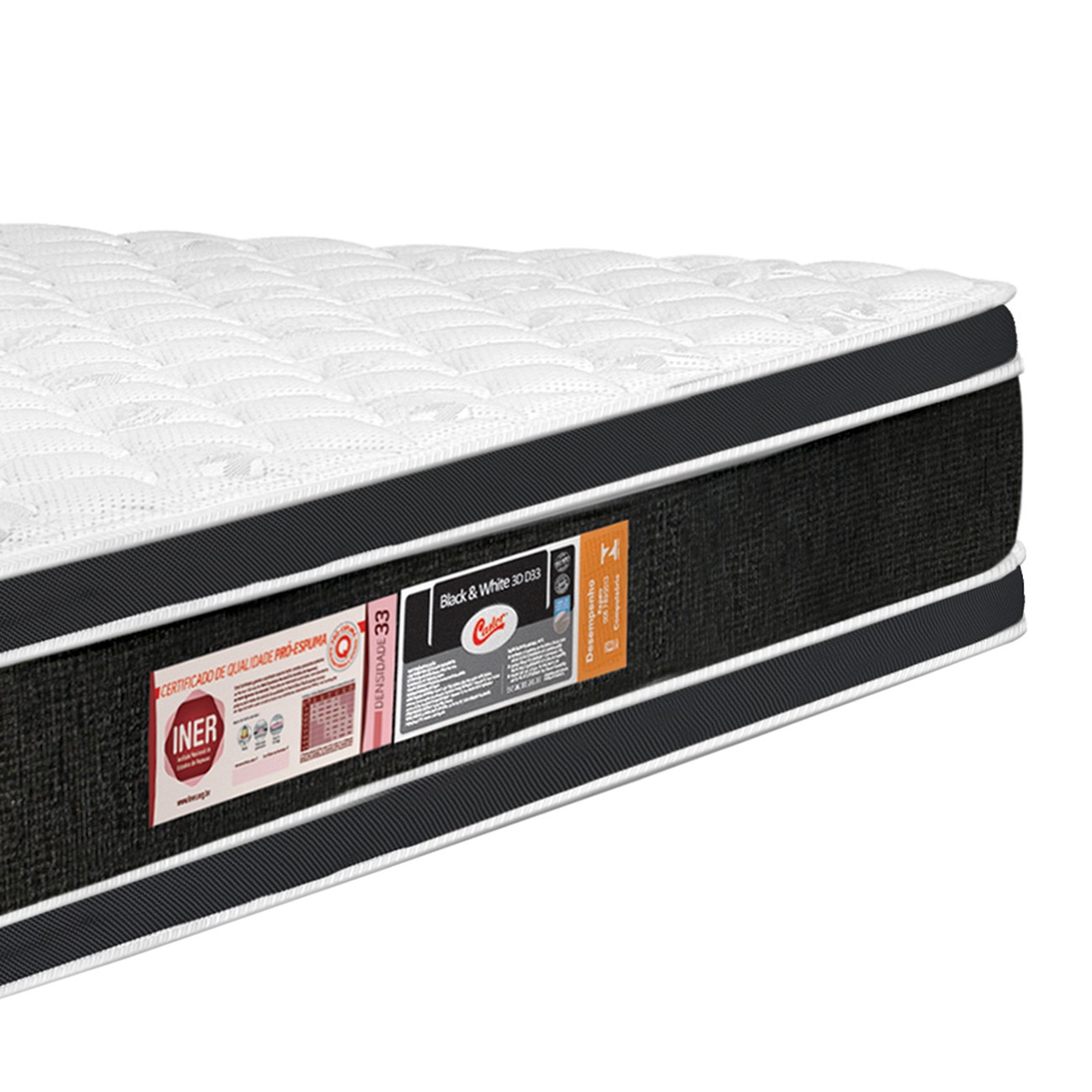 Colchão Solteiro Double Face Black &amp; White Air D33 88x188x27cm - Castor