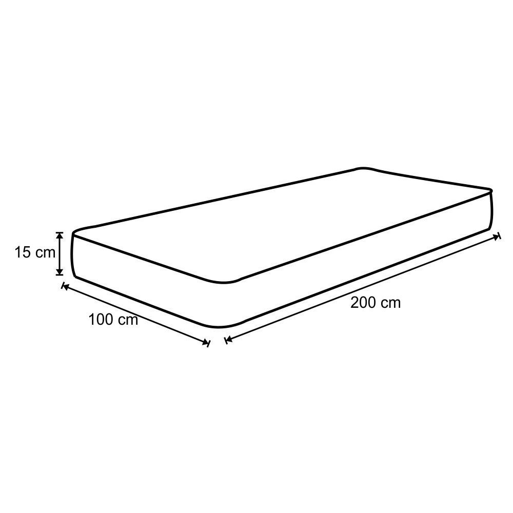 Colchão Solteiro Sleep Max Espuma D45 100x200x15cm Branco/Azul - Castor