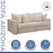 Sofá Cama Retrátil e Reclinável Arizona Boucle Bege 2,40M