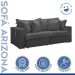 Sofá Cama Retrátil e Reclinável Arizona Boucle Cinza 2,20M