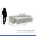 Sofá Cama Retrátil e Reclinável Arizona Boucle Gelo 2,20M