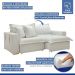 Sofá Cama Retrátil e Reclinável Arizona Boucle Gelo 2,40M