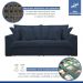 Sofá Cama Retrátil e Reclinável Arizona Veludo Azul 2,20M