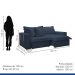 Sofá Cama Retrátil e Reclinável Arizona Veludo Azul 2,40M
