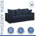 Sofá Cama Retrátil e Reclinável Arizona Veludo Azul 2,40M