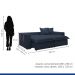Sofá Cama Retrátil e Reclinável Arizona Veludo Azul 2,40M
