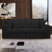 Sofá Cama Retrátil e Reclinável Arizona Veludo Preto 2,20M