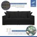 Sofá Cama Retrátil e Reclinável Arizona Veludo Preto 2,20M