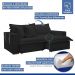Sofá Cama Retrátil e Reclinável Arizona Veludo Preto 2,20M