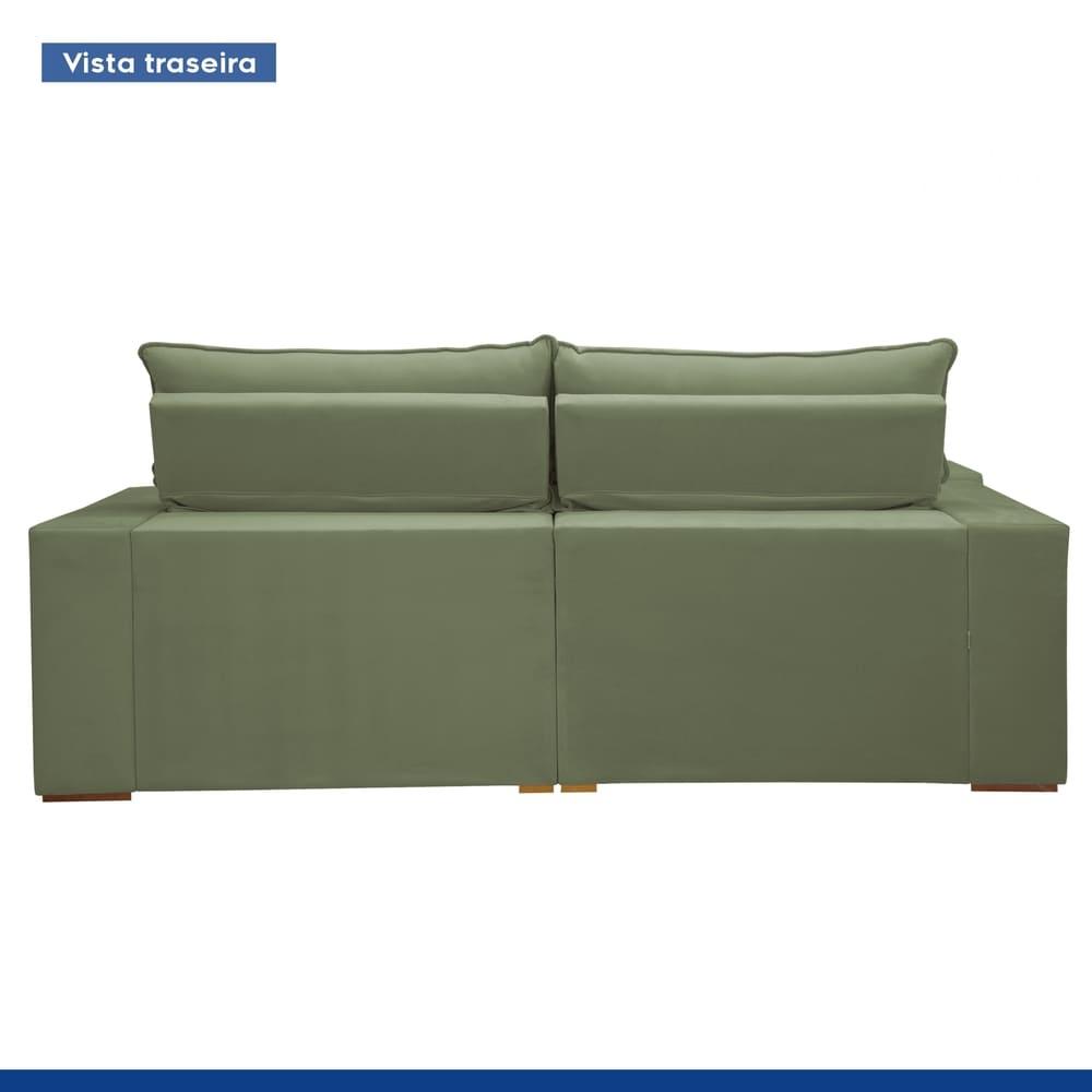 Sofá Retrátil e Reclinável Martinho Boucle Verde 2,10M