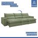 Sofá Retrátil e Reclinável Martinho Boucle Verde 4,10M