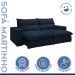 Sofá Retrátil e Reclinável Martinho Veludo Azul 2,10M