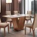 Mesa Espanha Tampo MDF Dakota 160X80 Vidro Off White Cel Moveis Chocolate/Off White