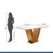 Mesa Espanha Tampo MDF Dakota 160X80 Vidro Off White Cel Moveis Ipê/Off White