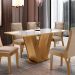 Mesa Espanha Tampo MDF Dakota 160X80 Vidro Off White Cel Moveis Ipê/Off White