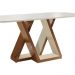Mesa Laguna 170X90 Tampo MDF e Vidro Off White Slim Plus Cel Moveis Chocolate/Off White