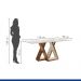 Mesa Laguna 170X90 Tampo MDF e Vidro Off White Slim Plus Cel Moveis Chocolate/Off White