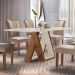 Mesa Laguna 170X90 Tampo MDF e Vidro Off White Slim Plus Cel Moveis Chocolate/Off White