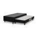 Base Cama Box de Solteiro Preta Com Colchão Auxiliar Espuma D28 Preto Acoplado Rodízios Rodinhas - 88x188x52