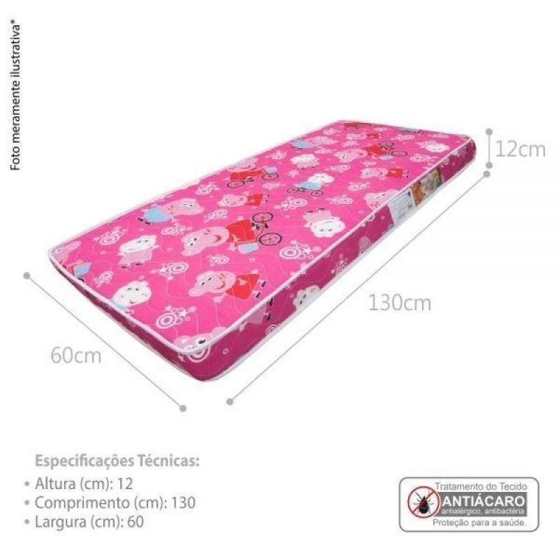 Colchão Berço 1 lado Plastificado D18 60x12x130 - Pepa