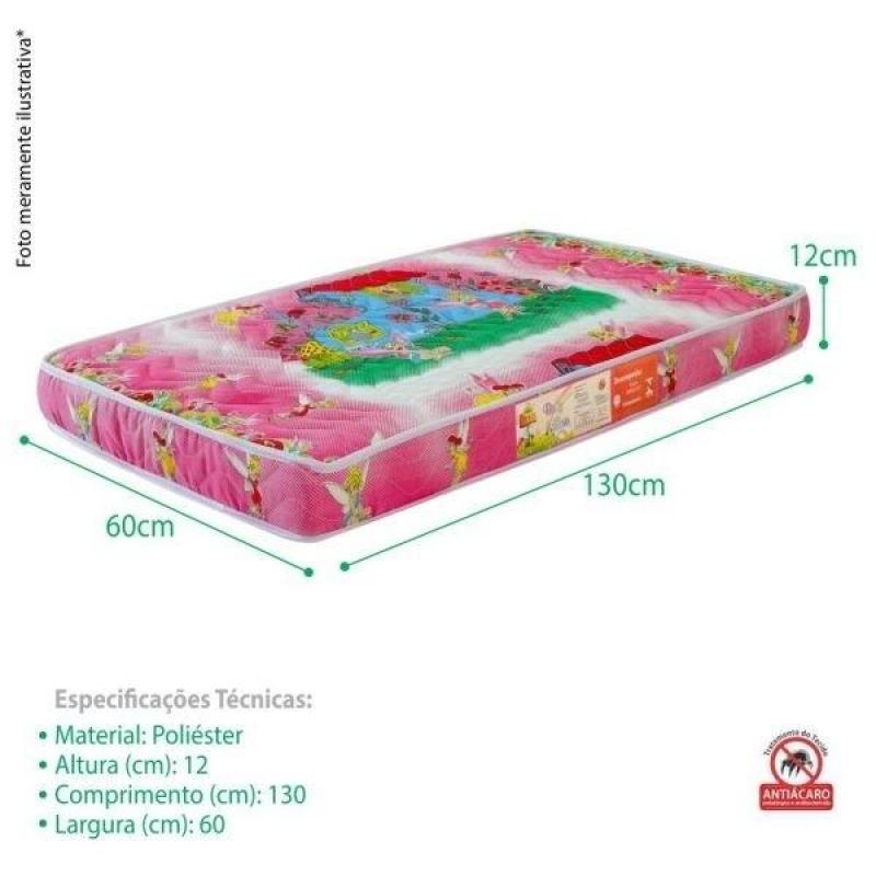 Colchão Berço 1 lado Plastificado D18 60x12x130 Fadas