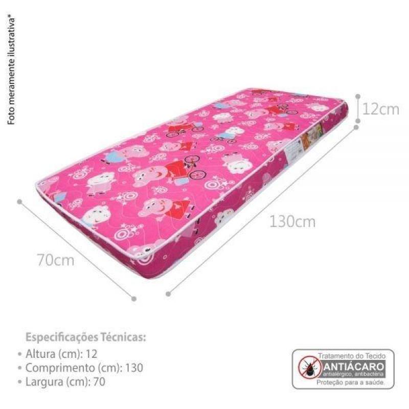 Colchão Berço 1 lado Plastificado D18 70x12x130 - Pepa