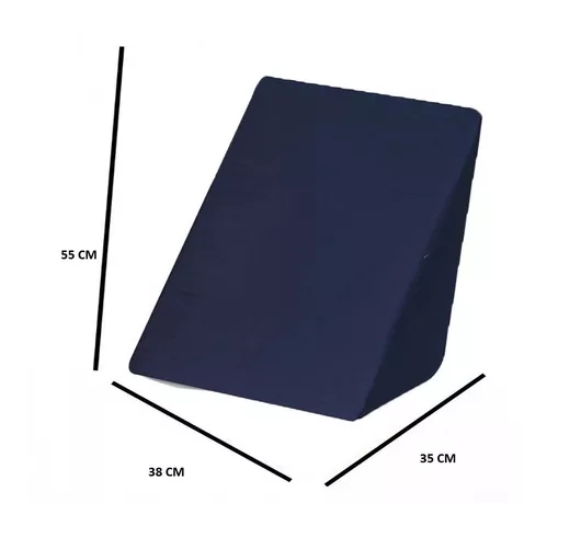 Encosto Triangular Preto Travesseiro  Ortopédico Pós Cirúrgico Com Capa Tr