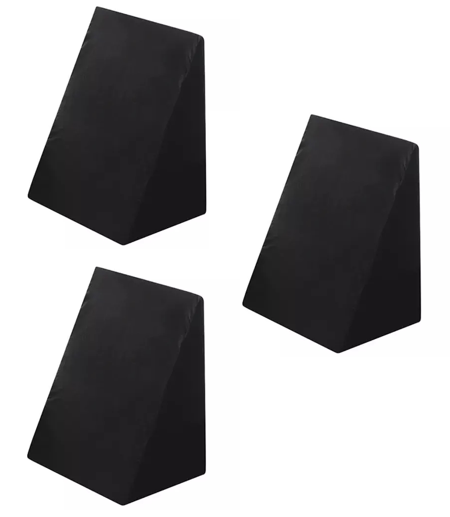Kit 3 Travesseiros Encosto Triangular Preto Ortopédico Pós Cirúrgico Com Capa Ideal para Leitura, Amamentação, Descanso Tr