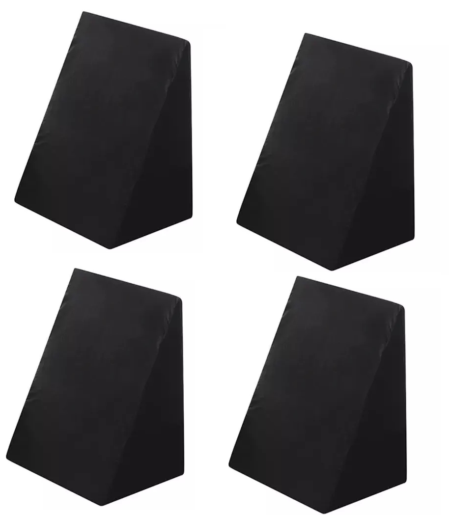 Kit 4 Travesseiros Encosto Triangular Preto Ortopédico Pós Cirúrgico Com Capa Tr