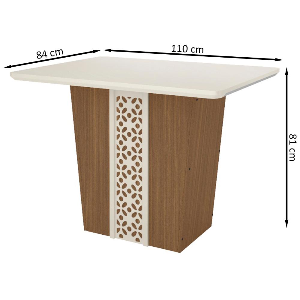 Conjunto Mesa Jantar MDF 110x84 cm 4 Cadeiras 110312 Cedro Gold Celmo