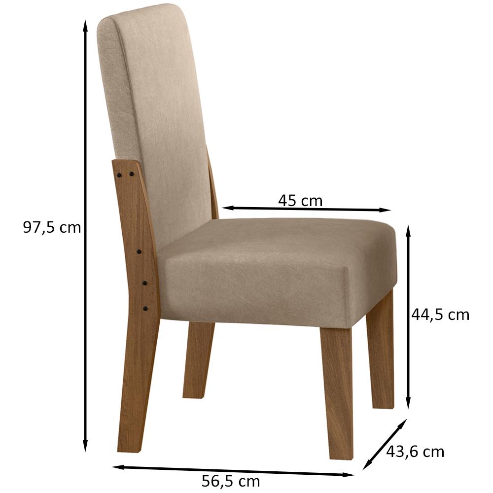 Conjunto Mesa Jantar MDF 110x84 cm 4 Cadeiras 110312 Cedro Gold Celmo